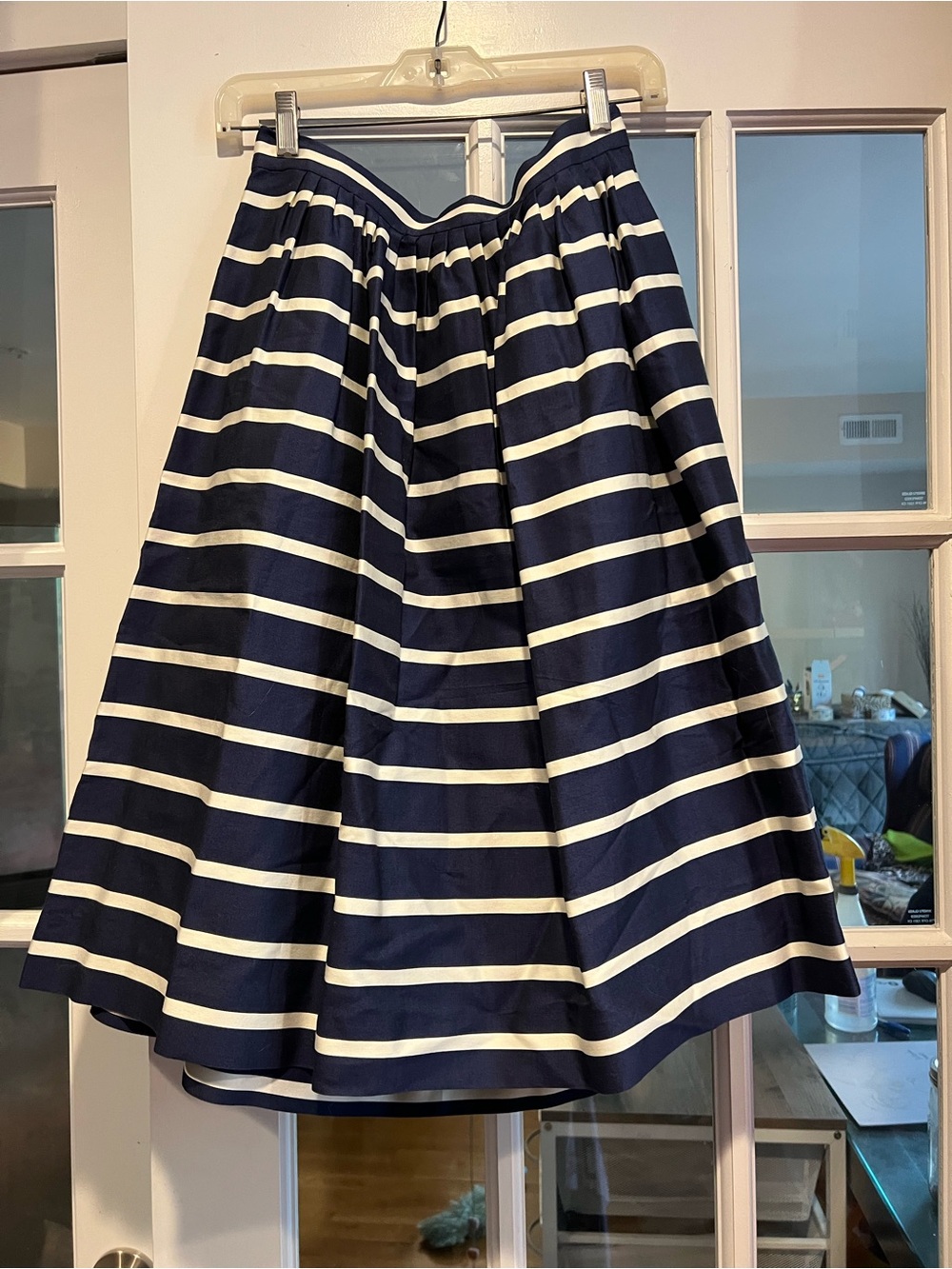 Polo by Ralph Lauren Navy & White Striped Full A-Line Skirt - Picture 4 of 6